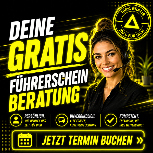 Buche dir dein gratis Beratungstermin bei uns zur unverbindlichen Führerscheinberatung.
