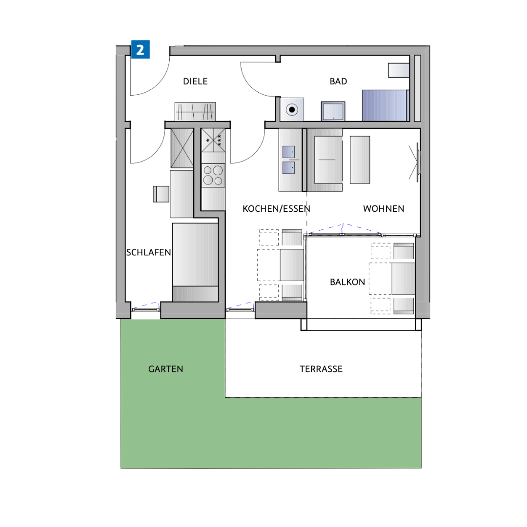 Grundriss Wohnung 2