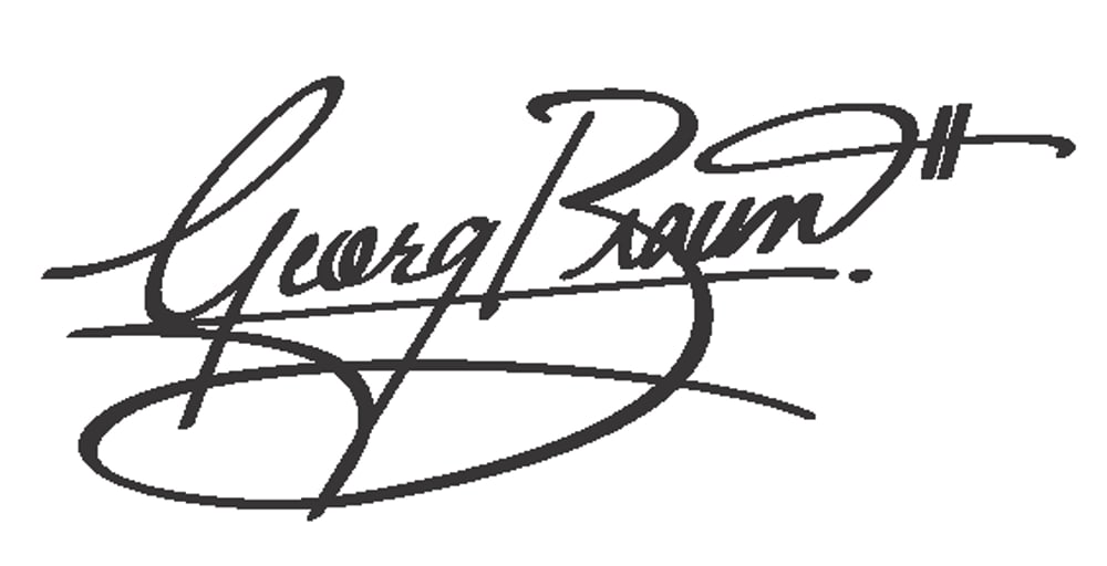 Unterschrift in schwarzer Schreibschrift "Georg Baum".