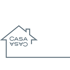Graue Linienzeichnung eines Hauses mit dem Schriftzug CASA und dessen Spiegelung auf schwarzem Hintergrund.