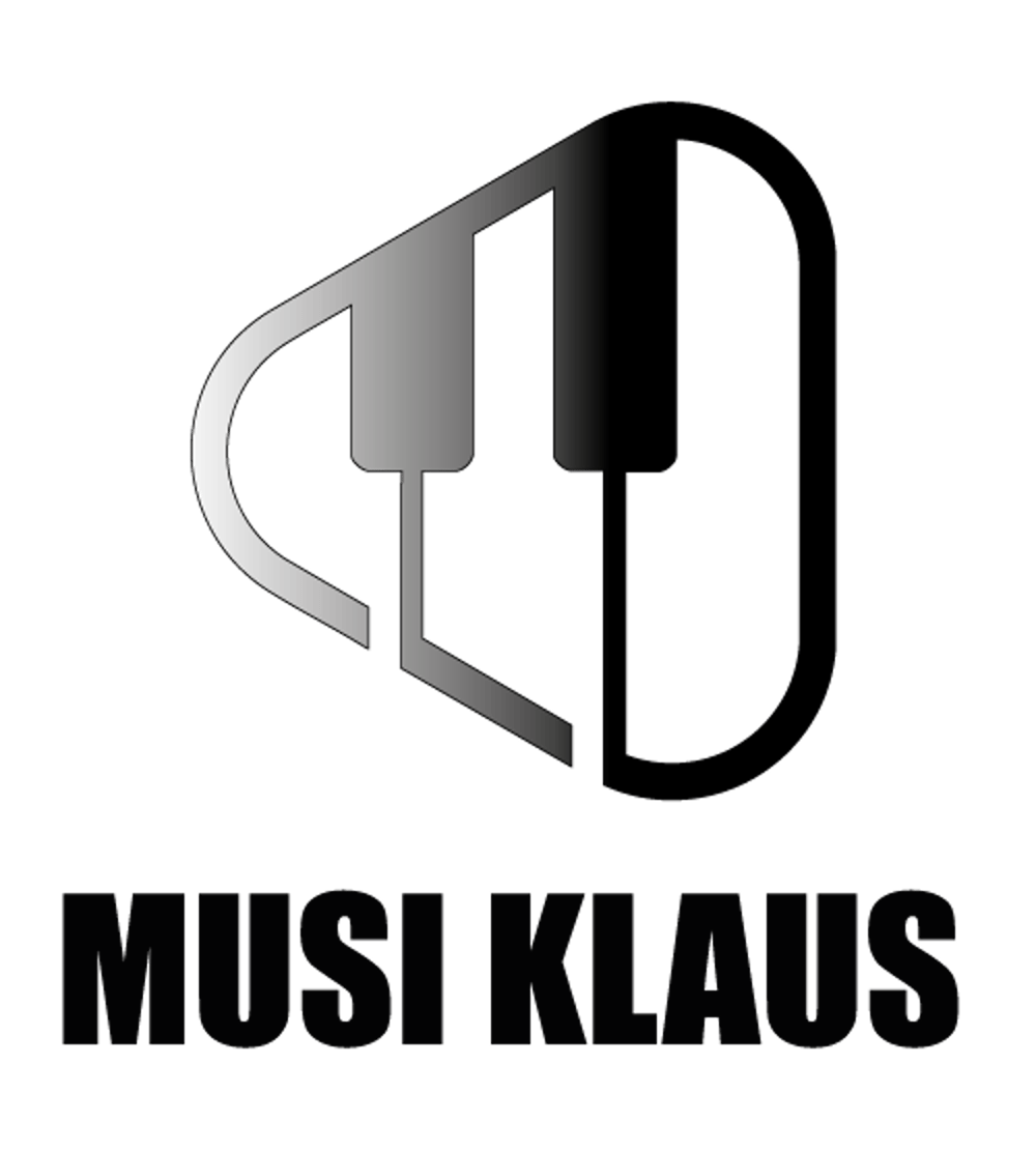 Logo mit stilisierten Klaviertasten und dem Text "MUSI KLAUS".