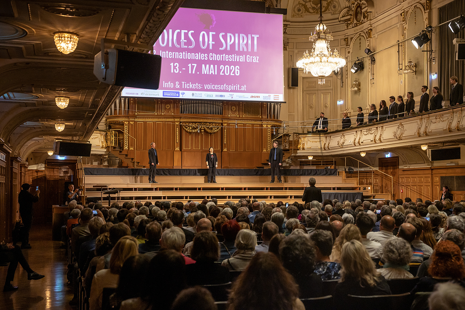 Chamber choir of the Johann Joseph Fux Konservatorium at the opening concert in the Stefaniensaal, Voices of Spirit 2026, Graz