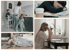 Eine Collage zeigt Szenen von Alltagsstress: Hausarbeit mit Kindern, eine schlafende Person im Büro und eine Frau vor einem Laptop.