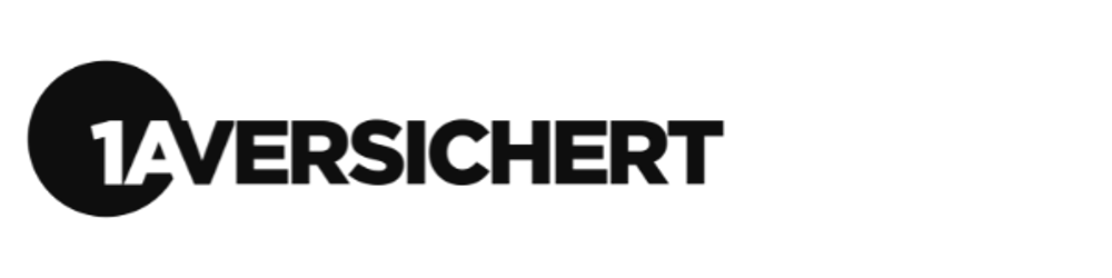 Logo mit dem schwarzen Text "1AVersichert" auf dunkelgrünem Hintergrund.