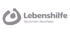 Graues Logo der Lebenshilfe Nordrhein-Westfalen mit abstraktem Kreissymbol.