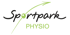 Logo: "Sportpark PHYSIO" in Schwarz und Hellgrün mit einem grünen Pfeil, der nach oben rechts zeigt.