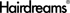 Hairdreams-Logo auf dunkelgrünem Hintergrund.