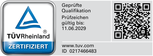 T&Uuml;V Rheinland Pr&uuml;fzeichen, gepr&uuml;fte Qualifikation, ID 0217466483