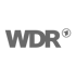 WDR-Logo mit dem Schriftzug "WDR" und einer stilisierten "1" in einem Kreis.