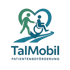 TalMobil Patientenbeförderung Logo: Eine helfende Person schiebt einen Rollstuhlfahrer in einem Herz.