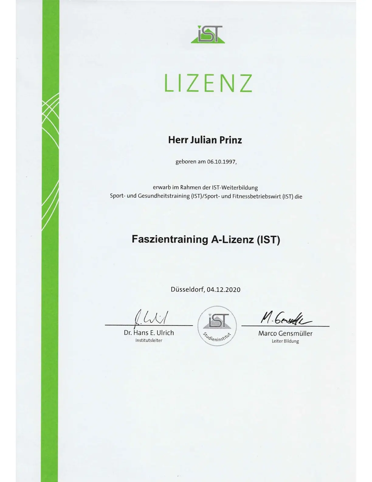 Faszientraining — A-Lizenz