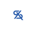 Blaues Logo, das die Buchstaben "SX" und "A" kombiniert, auf dunkelgrünem Hintergrund.
