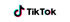 Weißes TikTok-Logo mit blauem und rotem Glitch-Effekt neben einem kreisförmigen Ladebalken auf schwarzem Hintergrund.