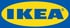 Blue IKEA logo with a registered trademark symbol on a yellow oval background.