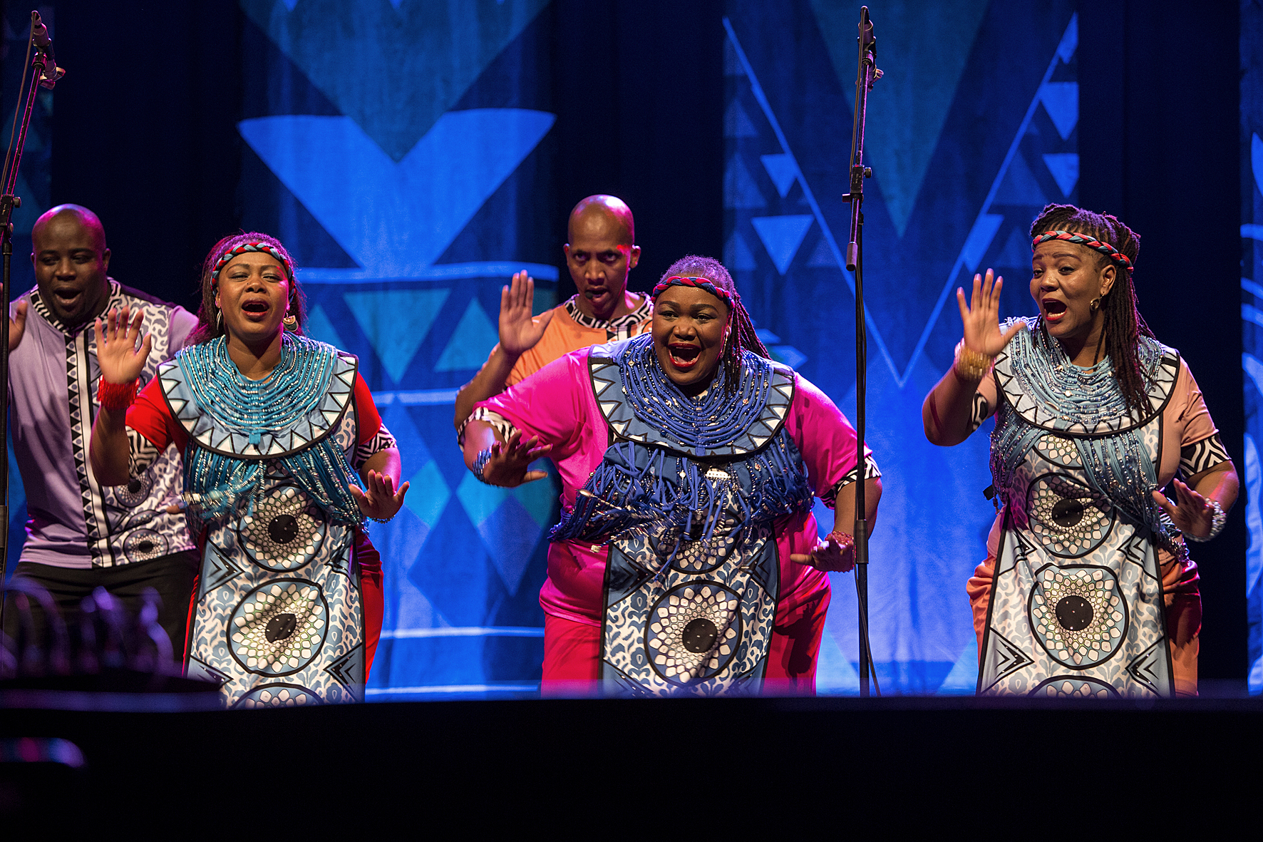 Dancing singers of the Soweto Gospel Choir at the star guest concert on 18 November, Voices of Spirit 2016, Graz