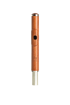 Holzblockflöte mit ovalem Anblasloch, silbernen Ringen und eingeprägtem Logo.