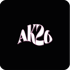 Weißer Text "AK26" mit rosa Umrandung auf schwarzem Hintergrund.