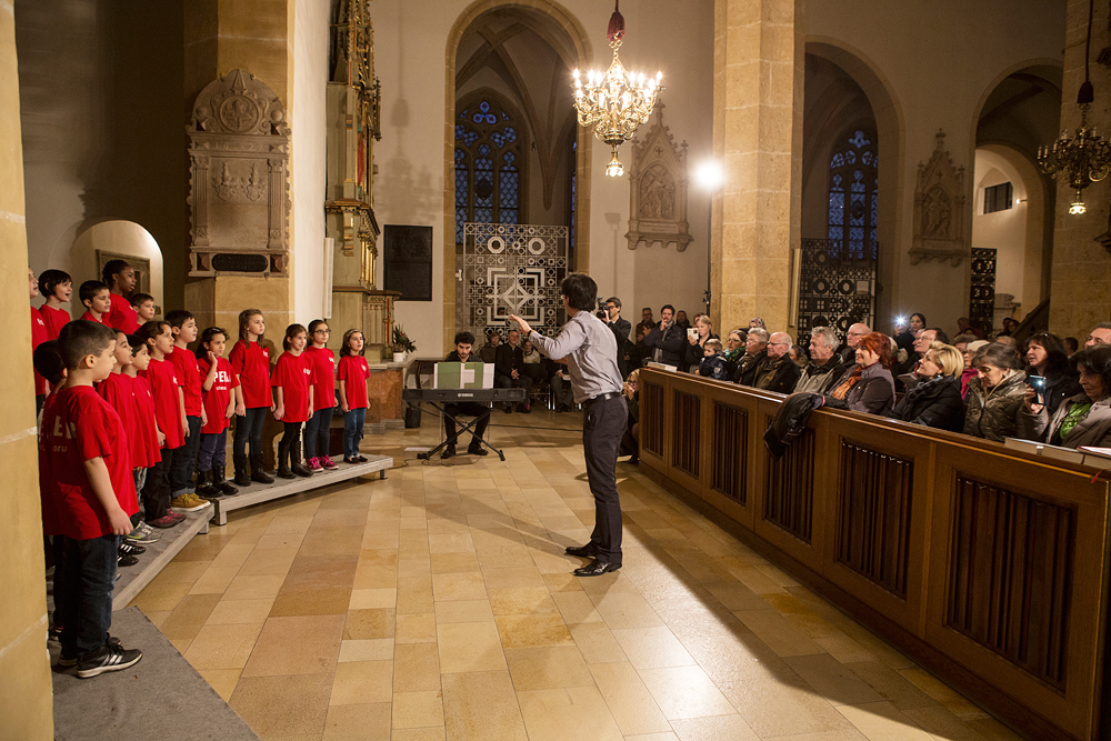 Young singers of the Superar choir project at the Songs of Spirit concert, Voices of Spirit 2015, Graz
