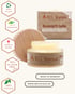 Ein BEE Joyous Bienengift-Salbe Tiegel mit Holzkappe und Verpackung, umgeben von Labels wie "ZERO WASTE", "nur 12 Inhaltsstoffe", "Apotheken Qualität", "100% PLASTIK FREE", "100% NATURAL", "MADE IN GERMANY" und "WWW.BEEJOYOUS.DE".