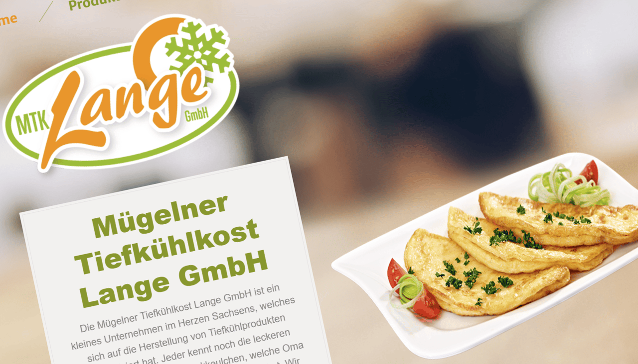 Website von Lange Tiefkühlkost Mügeln, gebaut von nemacon