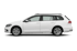 Weißer Skoda Octavia Kombi von der Seite mit pinkem Kreis „Vollkasko inklusive“.