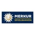 Merkur Spielbanken Logo mit lachender Sonne auf blauem Hintergrund.