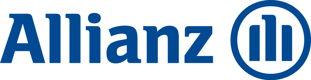 Allianz-Logo in Blau mit dem Schriftzug "Allianz" und einem kreisförmigen Symbol daneben.