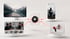 Ein zentraler Play-Button ist über rote Linien mit Bildschirmen für Video-Marketing, Social Media und Werbung vernetzt.