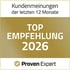 Kundenmeinungen der letzten 12 Monate: TOP EMPFEHLUNG 2026 Proven Expert.