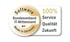 Round seal "Software Bundesverband IT-Mittelstand Made in Germany" next to "100% Service Qualität Zukunft".