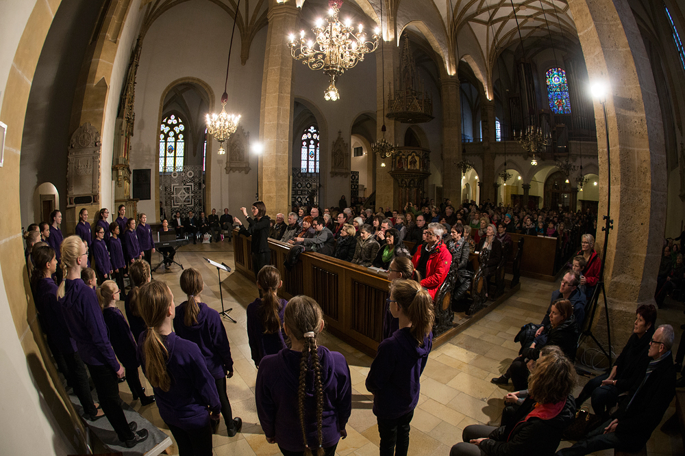 The youth choir of the Stadtpfarrkirche Graz at the Songs of Spirit concert, Voices of Spirit 2015, Graz