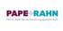 Logo der Steuerberatungsgesellschaft PAPE+RAHN PartG mbB mit lila und türkisfarbenen Buchstaben auf weißem Hintergrund.