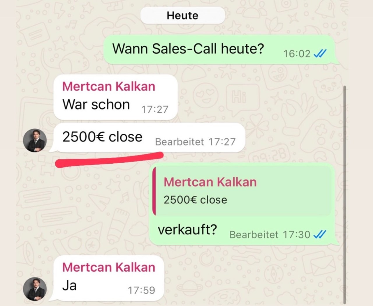 Kundenergebnis: 2.500 EUR Close nach Sales-Call