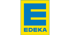 Blaues Edeka-Logo mit gelbem Rahmen und gelbem Text "EDEKA" darunter.