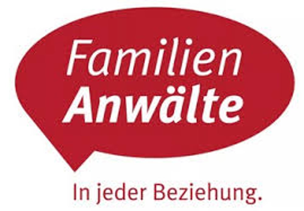 Familien Anwälte rote Sprechblase auf rotem Grund