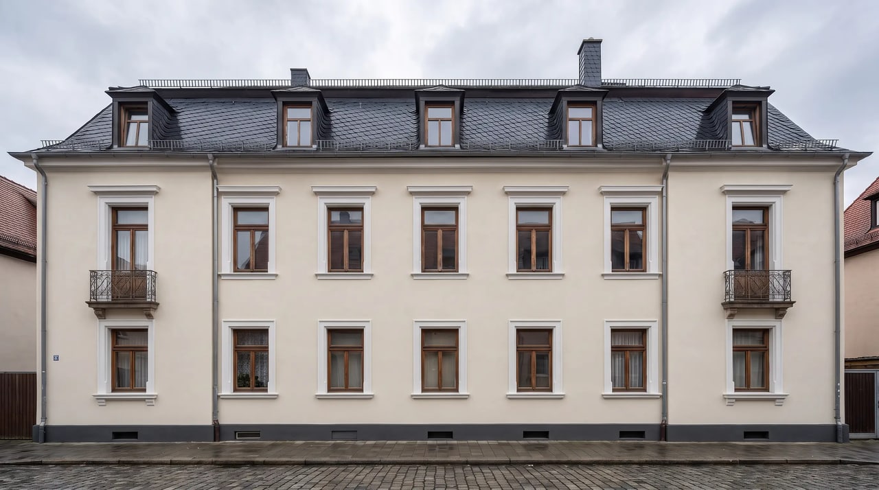 Frisch gestrichene Fassade – Hero-Entwurf für einen Malerbetrieb