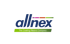 Blue allnex lettering on a black background with the slogan The Coating Resins Company on a green bar.