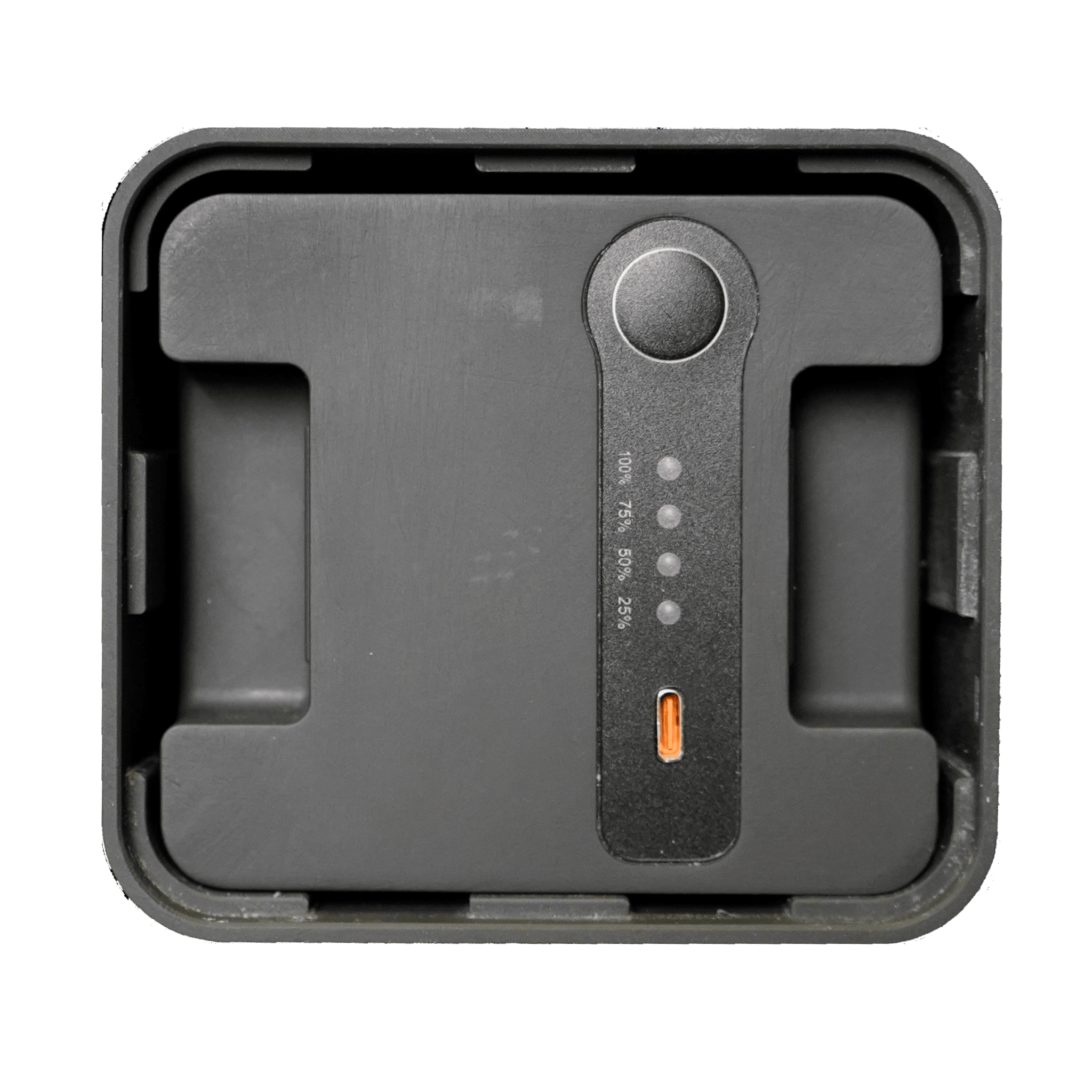 Removable Moove battery pack with charge indicator and USB-C port