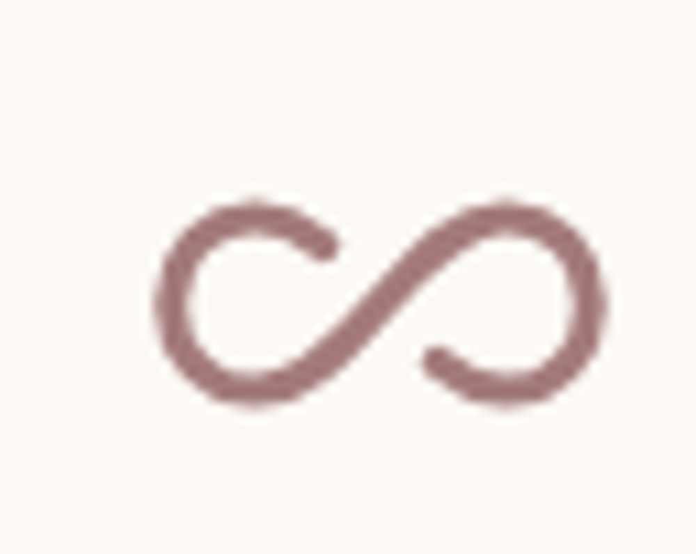 Unendlichkeitssymbol in Braun auf beigem Hintergrund.