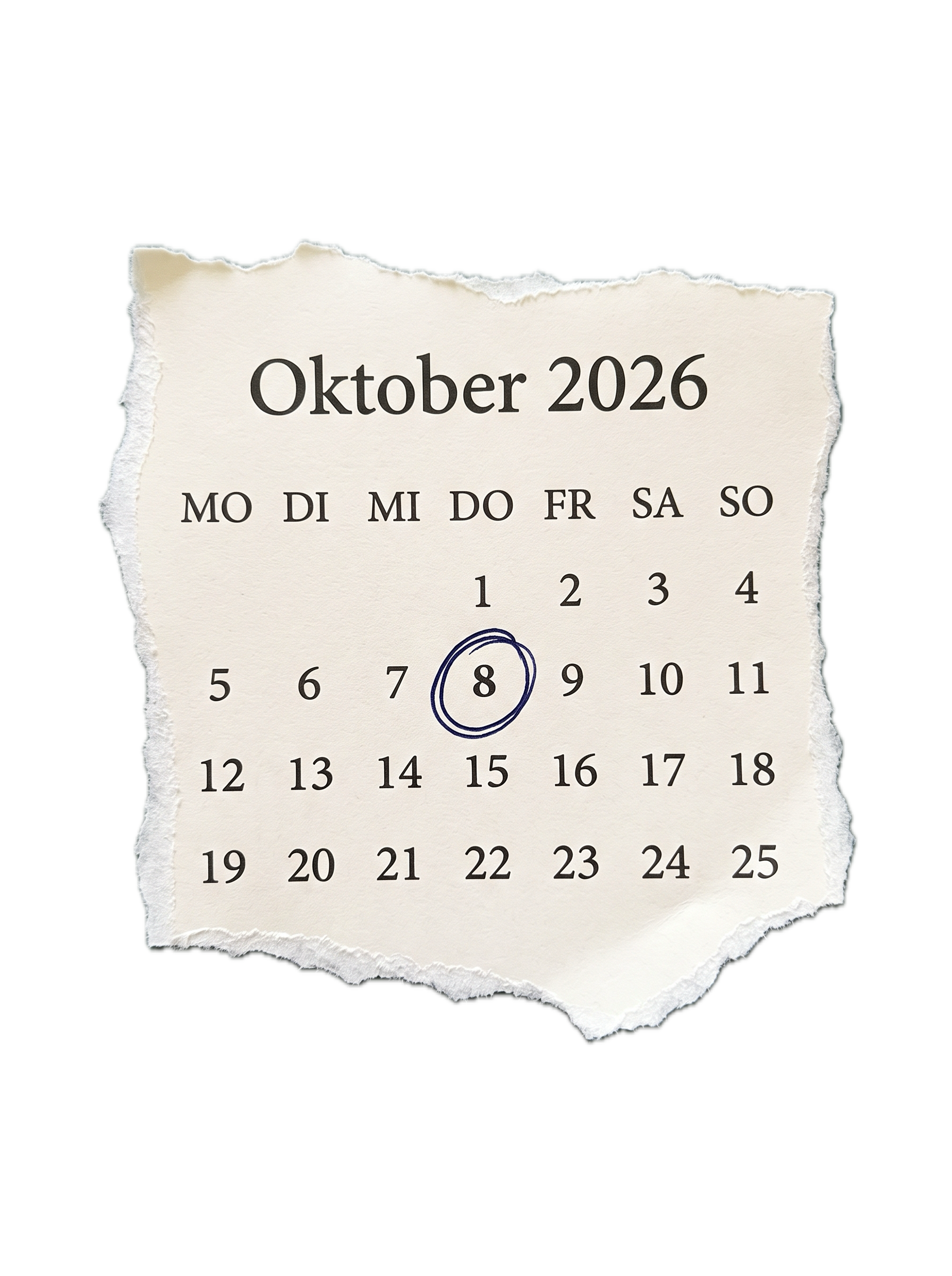 Kalenderblatt mit eingekreistem Webinar-Termin