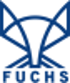 Blauer Fuchs-Logo mit geometrischen Linien und dem Wort "FUCHS" darunter.