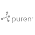 Graues Puren-Logo mit einem Molekül-Symbol links neben dem Wort "puren" und einem ®-Symbol.