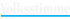 Der Schriftzug "Volksstimme" in Weiß auf grünem Hintergrund mit einem blauen Strich darunter.