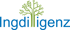 Logo von Ingdiligence mit einem Baum, dessen linke Seite Blätter und rechte Seite Schaltkreise hat
