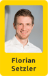 Florian Setzler lächelt und trägt ein weißes Hemd, sein Name steht unter seinem Porträt.