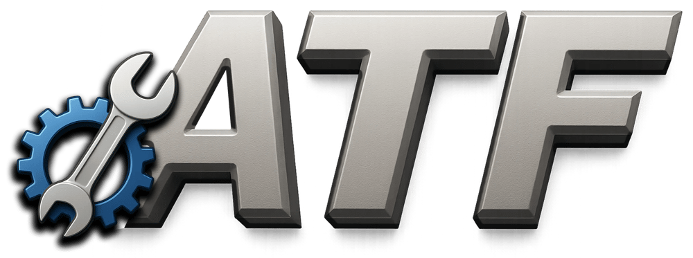 ATF-Logo mit einem Schraubenschlüssel und einem Zahnrad auf dem Buchstaben A.