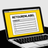 Laptop zeigt digitales Retourenlabel-Formular für den Katalysator-Versand