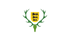 Grüne Flagge mit Wappen des Landes Baden-Württemberg in Hirschgeweihform