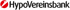Logo der HypoVereinsbank: Roter Kreis mit weißem aufsteigendem Pfeil links, rechts "HypoVereinsbank" in Schwarz.