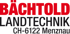 Logo von Bächtold Landtechnik mit dem Standort CH-6122 Menznau in roter und schwarzer Schrift auf weißem Grund.